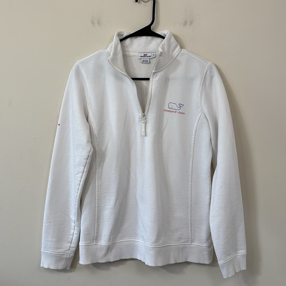 Vineyard Vines Shep Quarter Zip Knit Shirt Red White Blue Size Small - Picture 6 of 9